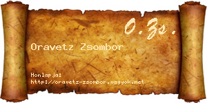 Oravetz Zsombor névjegykártya